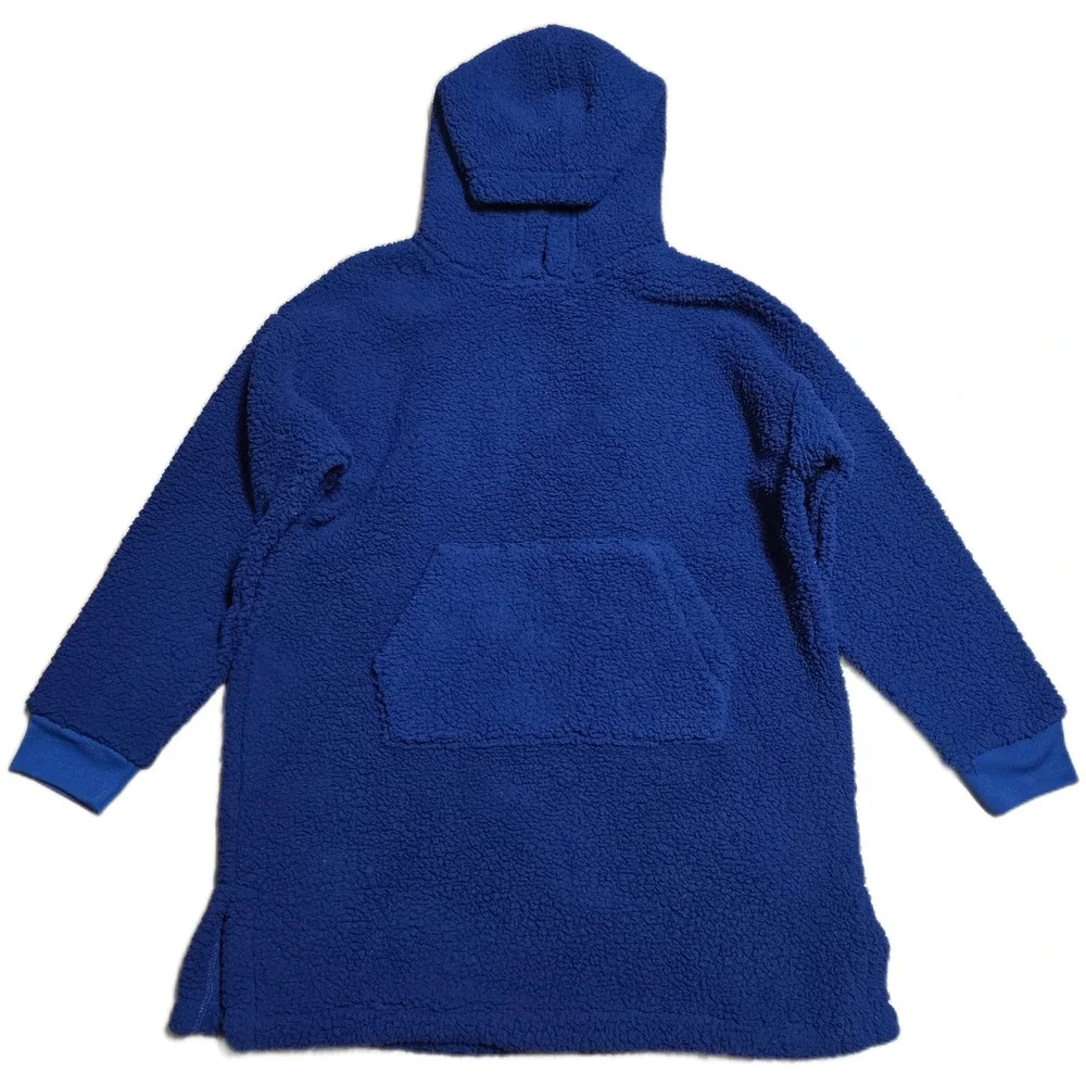 L.L. Bean Sherpa Fleece Hoodie‎ Sweatshirt Kid's Size XL 18 Royal Blue Pullover